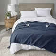 thumbnail image 1 of Serta Queen Fleece Ultra Soft Electric Throw Heated Blanket for Cold Winter Season Indigo, 1 of 8