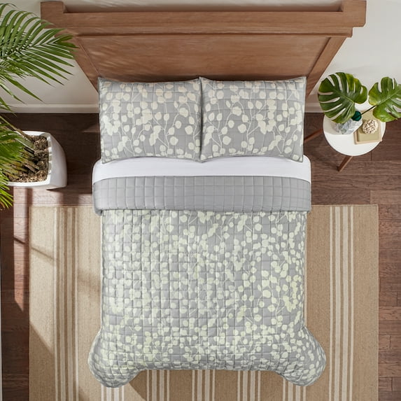 Serta Simply Comfort Ellen Botanical Leaf Quilt Set, Full/Queen (3-Piece)