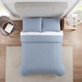 thumbnail image 1 of Serta Simply Comfort Light Blue Solid 3-Piece Quilt Set, King, 1 of 4