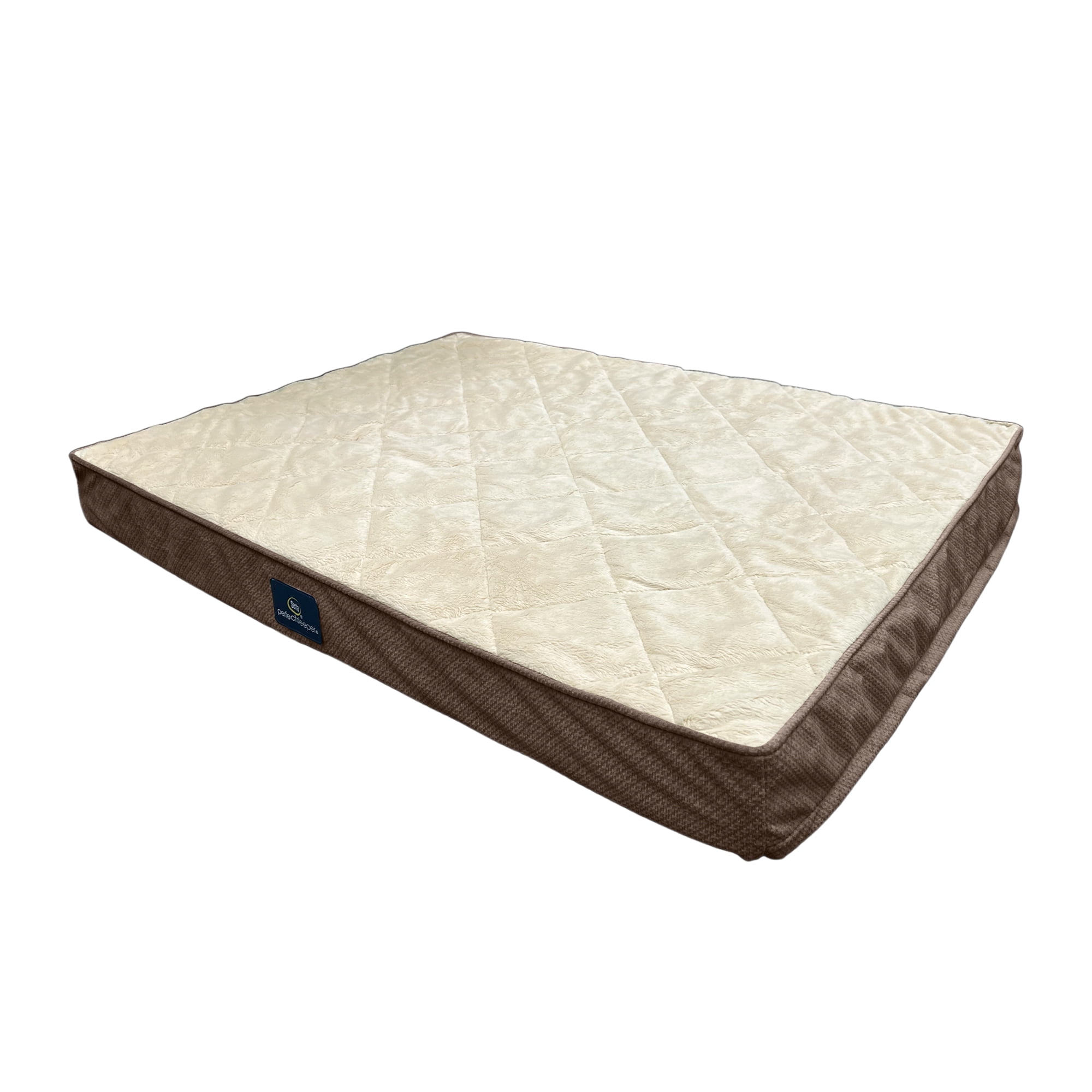 Serta Quilted Orthopedic Pillowtop Dog Bed with Removable Cover, Mocha, X-Large
