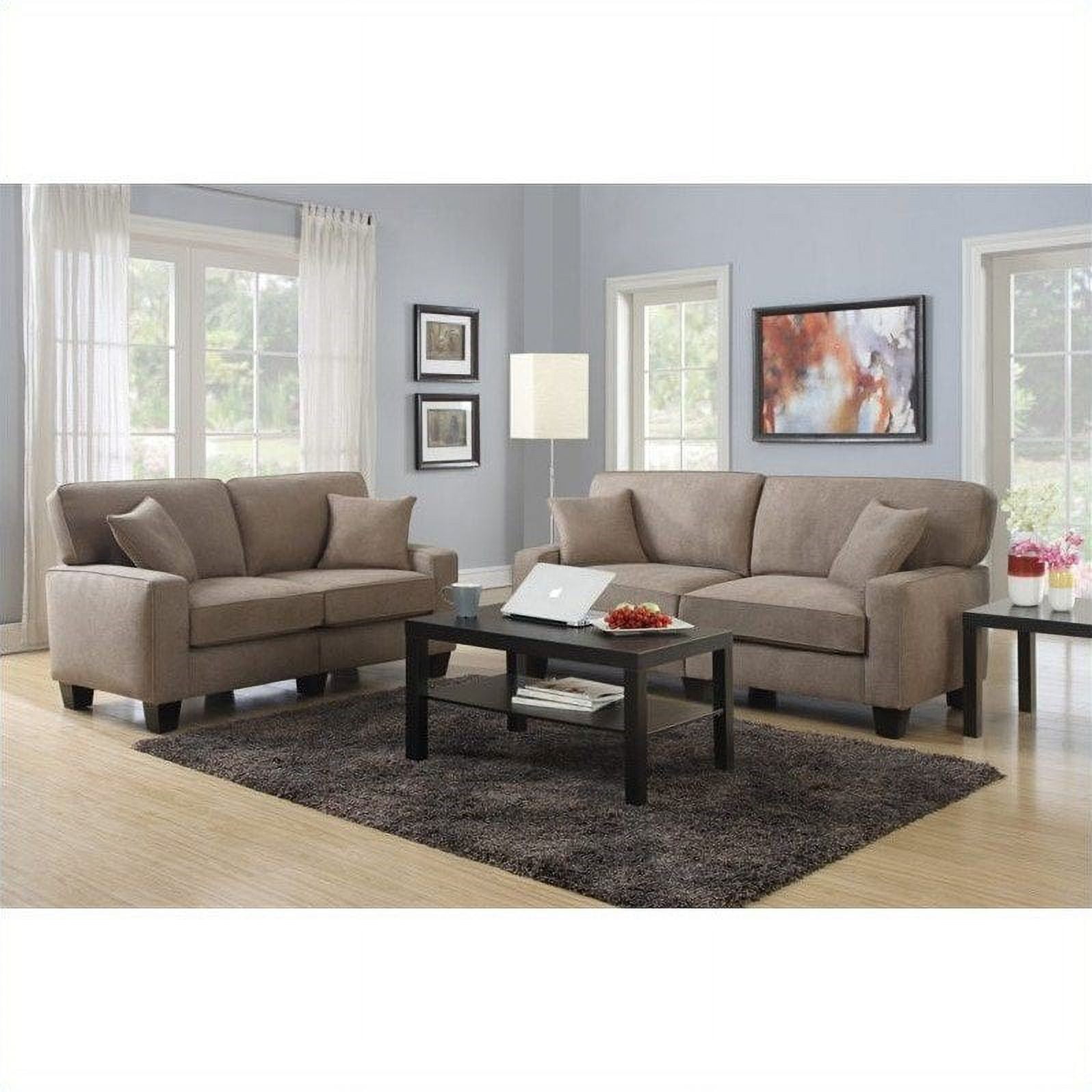 Serta RTA Martinique 2 Piece Sofa Set in Fawn Tan
