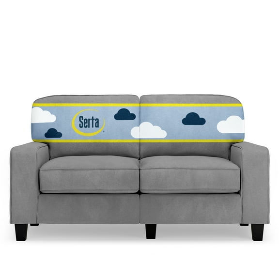 Serta Palisades 61-Inch Track Arm Sofa, Easy Care Polyester, Loveseat for Small Spaces, Glacial Gray