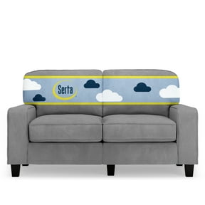 Serta Palisades 61-Inch Track Arm Sofa, Easy Care Polyester, Loveseat for Small Spaces, Glacial Gray