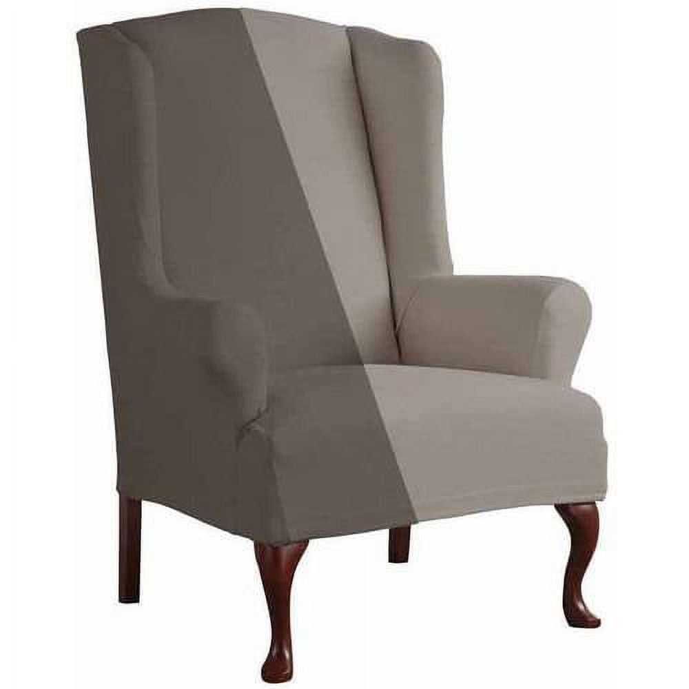 Serta Reversible Microsuede Stretch Fit Slipcover, Wingback Chair 1