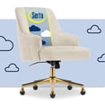 thumbnail image 1 of Serta Scarlett Modern Mid-Back Office Chair Velvet Fabric Gold Metal Base Beige, 1 of 10
