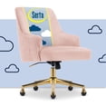 thumbnail image 1 of Serta Scarlett Modern Mid-Back Office Chair Velvet Fabric Gold Metal Base Pink, 1 of 10