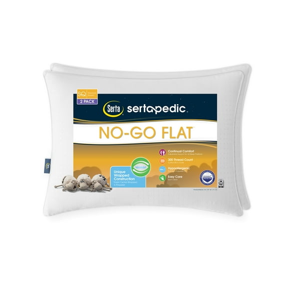 Serta Sertapedic Won't Go Flat White Pillow, 2 Count