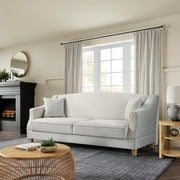 Serta Shannon Modern Style Convertible Sofa, Cream Fabric