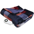 thumbnail image 1 of Serta Silky Plush Electric Heated Warming Throw Blanket Buffalo Check Red, 1 of 3