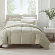 Serta Simply 2-Piece Clean Antimicrobial Khaki Beige Comforter Set, Twin XL