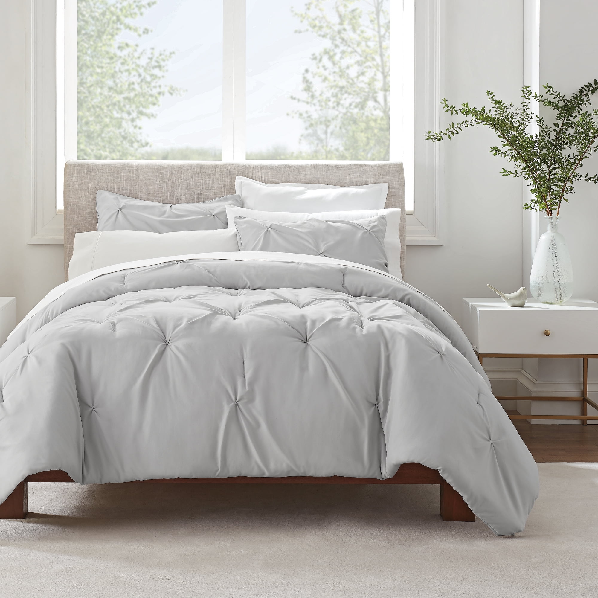 Full Gray Microfiber Bed in a Bag Set