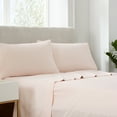 thumbnail image 1 of Serta Simply Clean 4-Piece Antimicrobial Solid Bed Sheet Set, Full, Blush Pink, 1 of 10