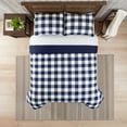 thumbnail image 1 of Serta Simply Clean Alex Blue/White Buffalo Check Plaid Antimicrobial Comforter Set, Twin XL (2-Piece), 1 of 3