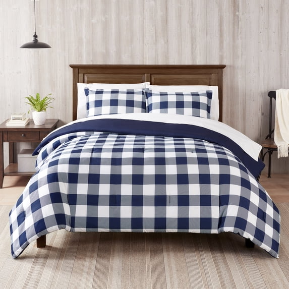 Serta Simply Clean Alex Buffalo Check Plaid 5-Piece Bedding Set, Twin XL