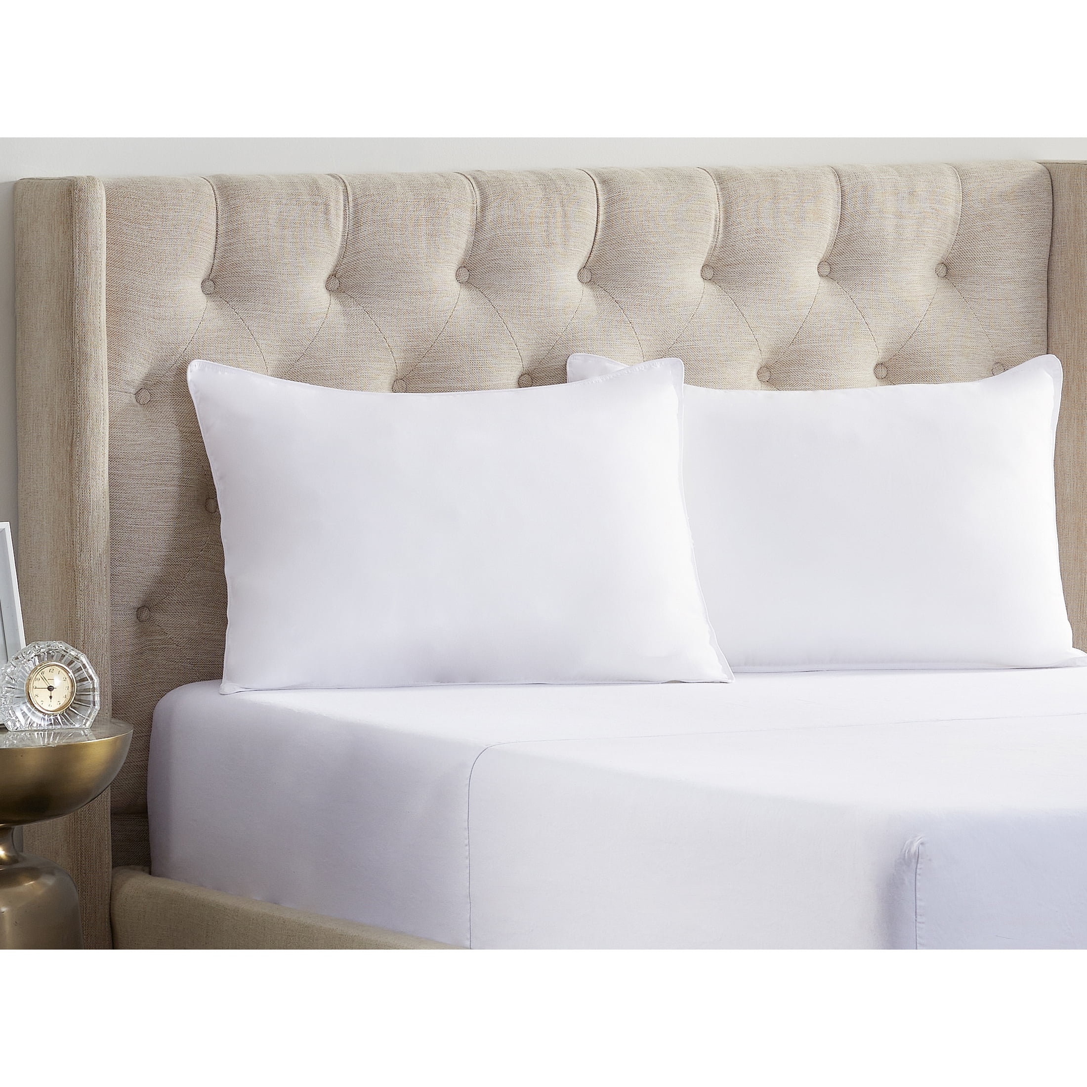 White King Size Medium/Firm Polyester Bed Pillow Pair