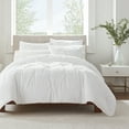 thumbnail image 1 of Serta Simply Clean Antimicrobial 3-Piece White Solid Pleated Comforter Set, Full/Queen, 1 of 9
