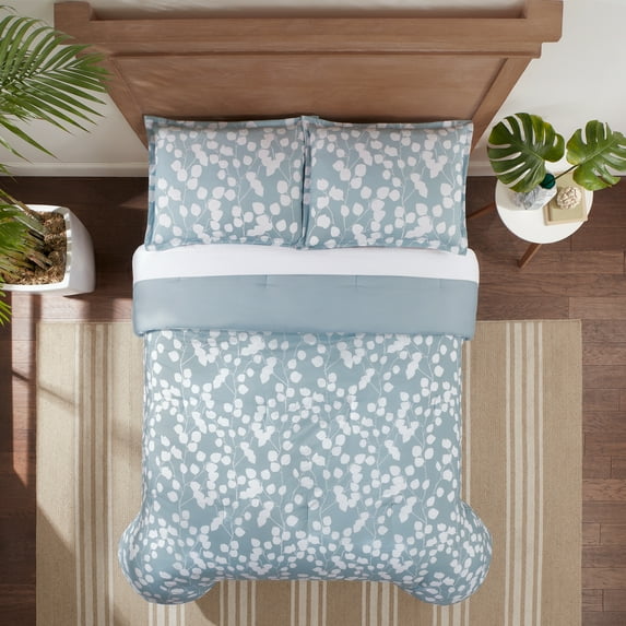 Serta Simply Clean Ellen Botanical Leaf 7-Piece Bedding Set, Full