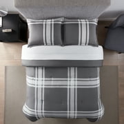 Serta Simply Clean Jax Plaid 3-Piece Comforter Set, Full/Queen