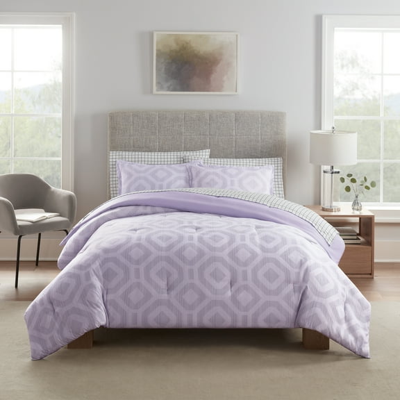 Serta Simply Clean Skyler Textured Geometric 2-Piece Comforter Set, Twin XL