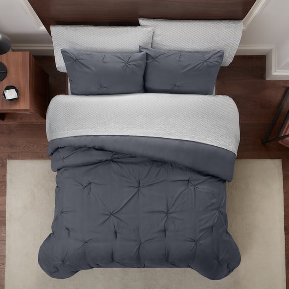 Serta Simply Clean Solid Pleated 2-Piece Comforter Set, Twin XL