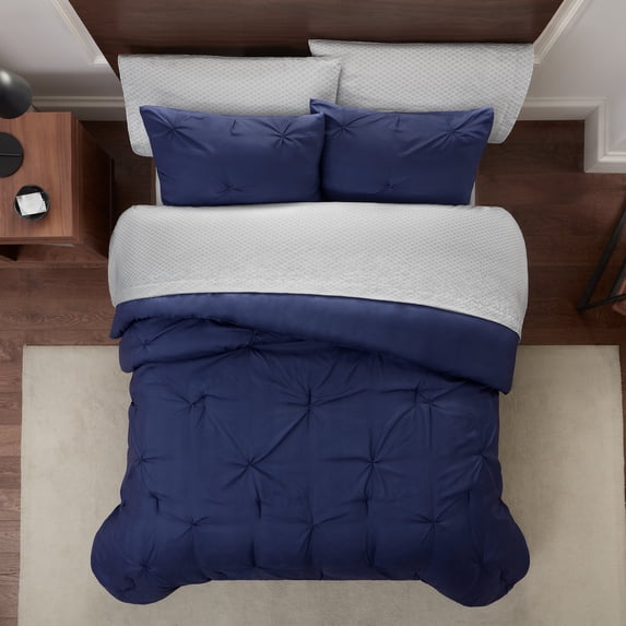 Serta Simply Clean Solid Pleated 2-Piece Comforter Set, Twin XL