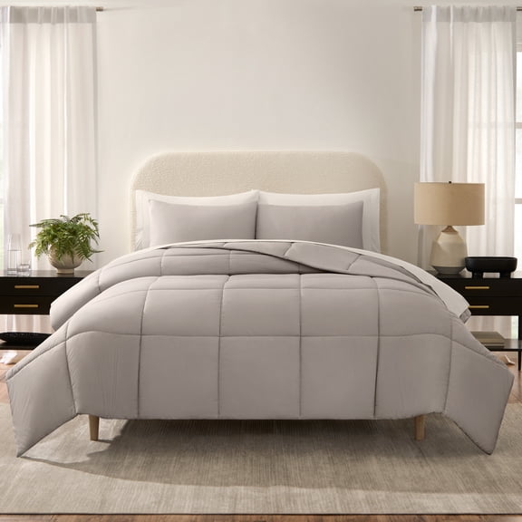 Serta Sleep Chill All in One Reversible Comforter and Sheet Set- 7 Piece, Queen, Atmosphere