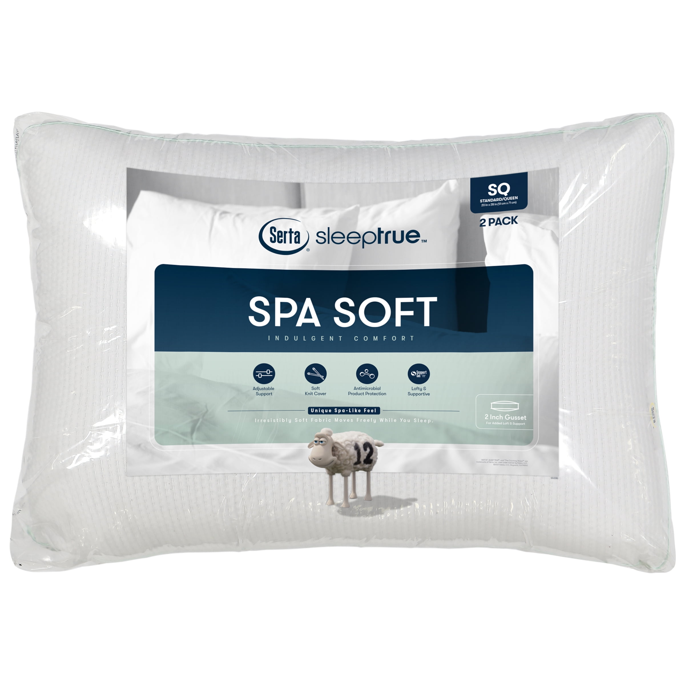 Seersucker Extra Firm Density Bed Pillow, Standard/Queen