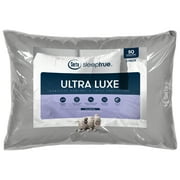 Serta Sleep True Ultra Luxe Soft/Medium Firm Pillow, Standard/Queen, Gray, 2 Pack, Cotton Blend