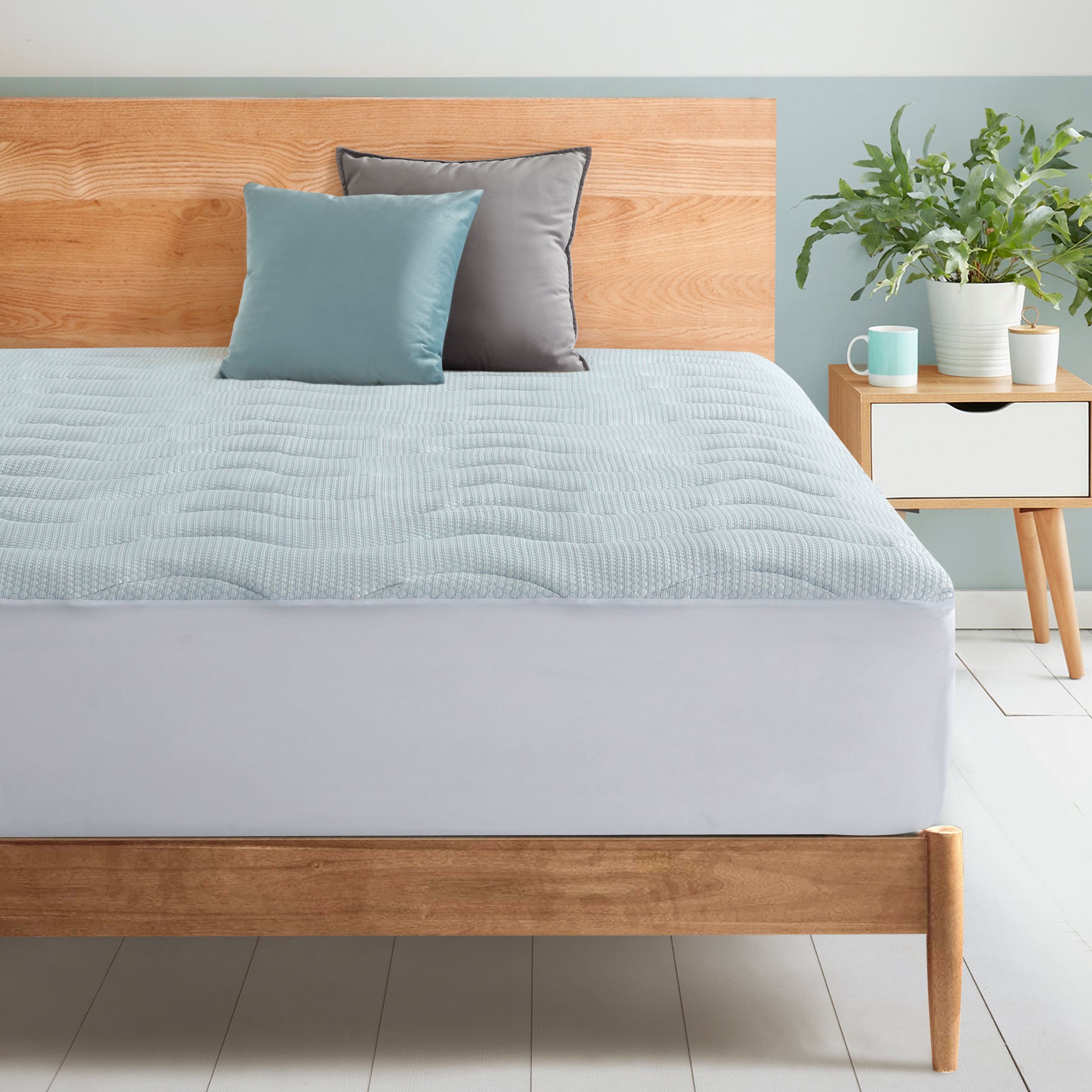 Serta Sleeptrue Cool Loft Full Mattress Pad with Cooling Knit Cover and Antimicrobial Protection