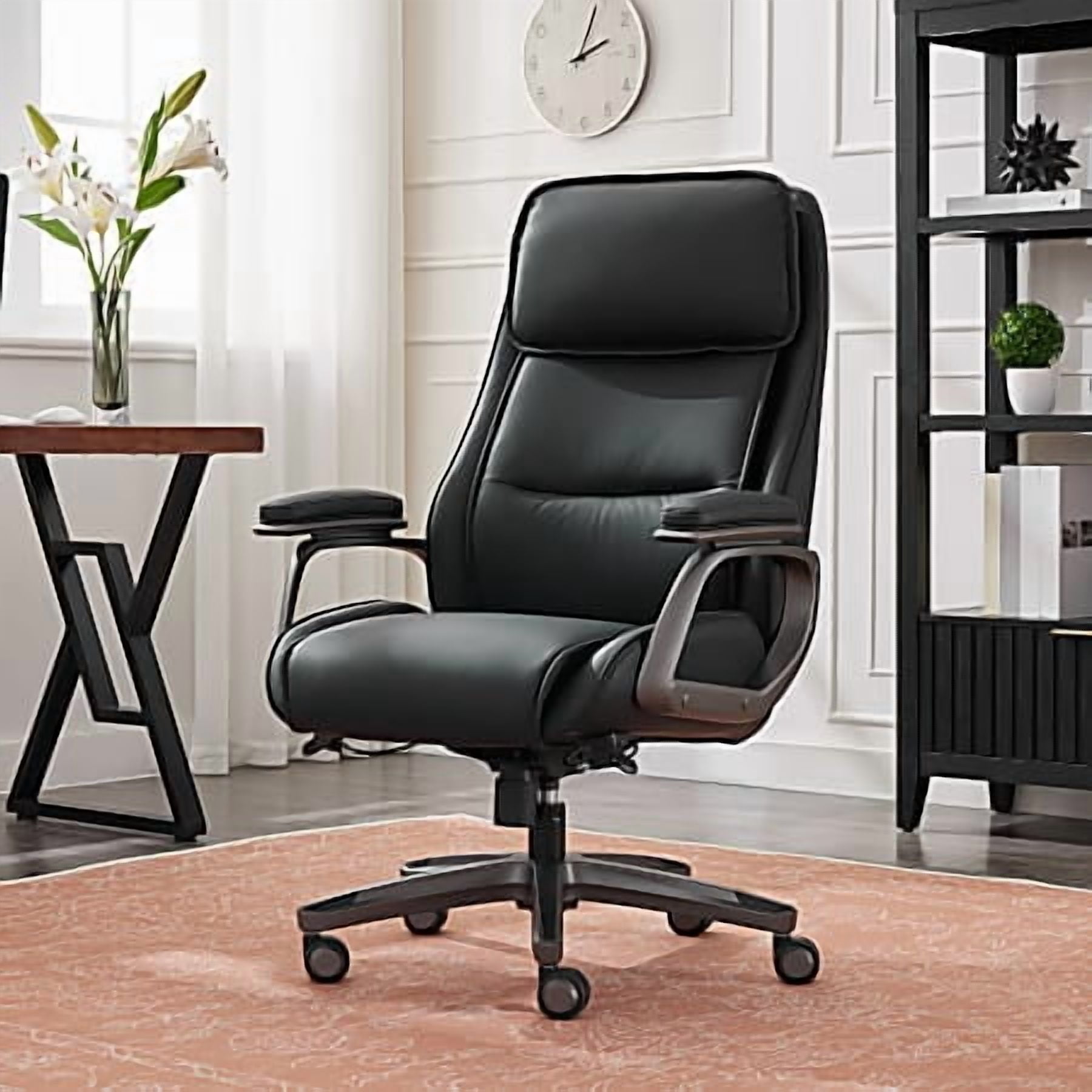 Serta SmartLayers Mosby Ergonomic Vegan Leather High-Back Executive Office Chair, Black/Dark Gray