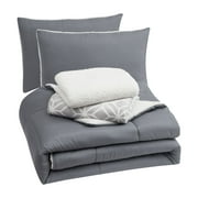 Serta So Cozy 5-Piece Sherpa Reverse Comforter Set, Grey, Full/Queen