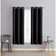 thumbnail image 1 of Serta So Dark 100% Blackout Black Grommet Top Curtain Panel Pair, 37" x 63", 1 of 7