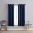 thumbnail image 1 of Serta So Dark 100% Blackout Navy Grommet Top Curtain Panel Pair, 37" x 63", 1 of 7