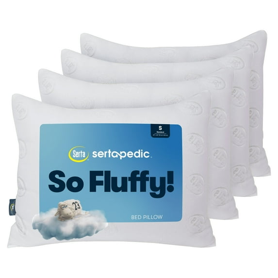 Serta So Fluffy Bed Pillow, Standard, 4 Pack