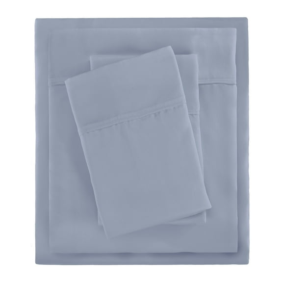 Serta So Natural 4-Piece 300 Thread Count Ashley Blue Sheet Set, Twin