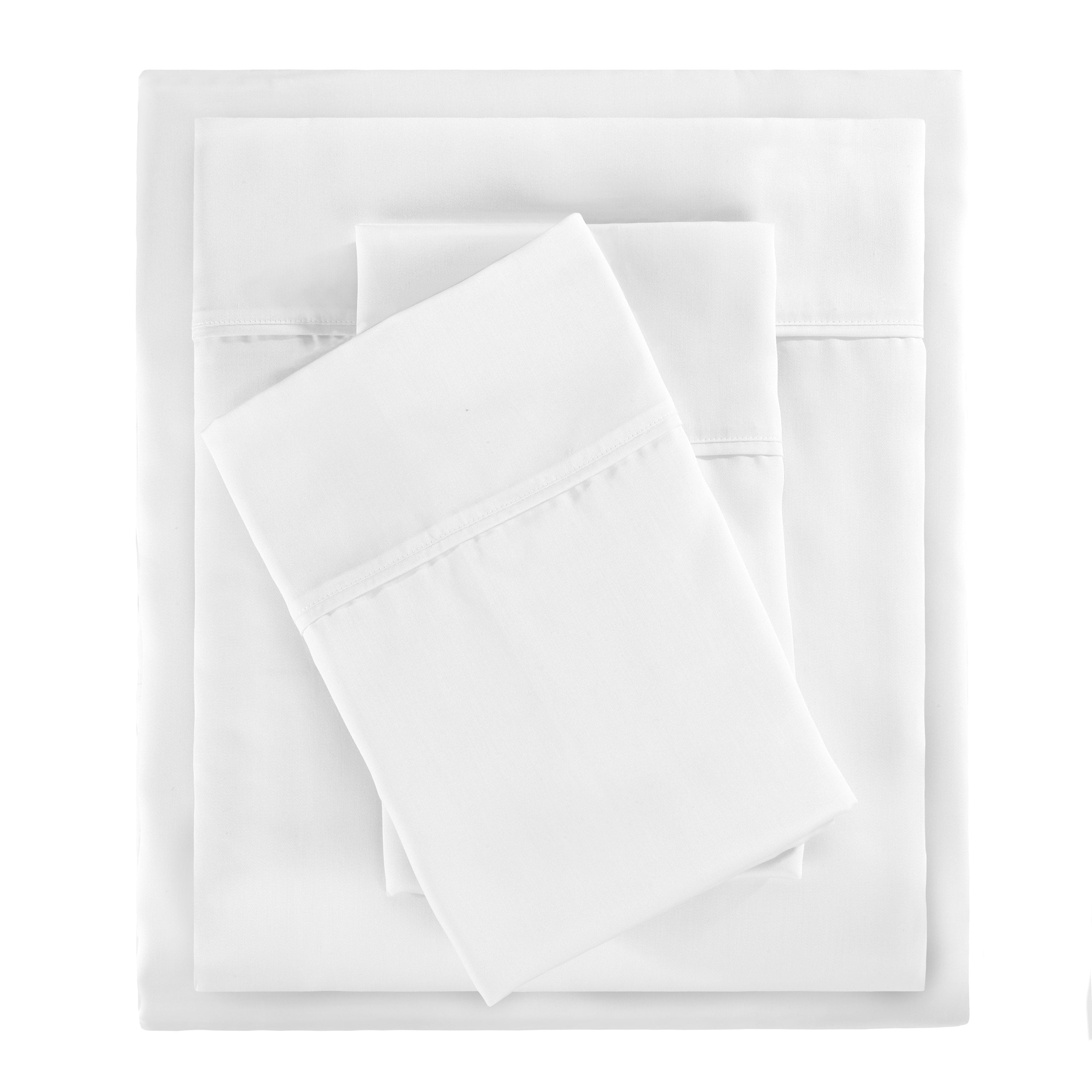 Serta So Natural 4-Piece 300 Thread Count Brilliant White Sheet Set, Twin