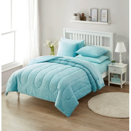 Serta So Snuggly Kids Embossed Happy Face 7-Piece Bed in a Bag, Queen