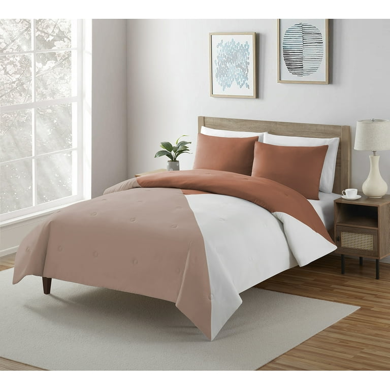Serta So Soft 3-Piece Terracotta Reversible Comforter Set, King 