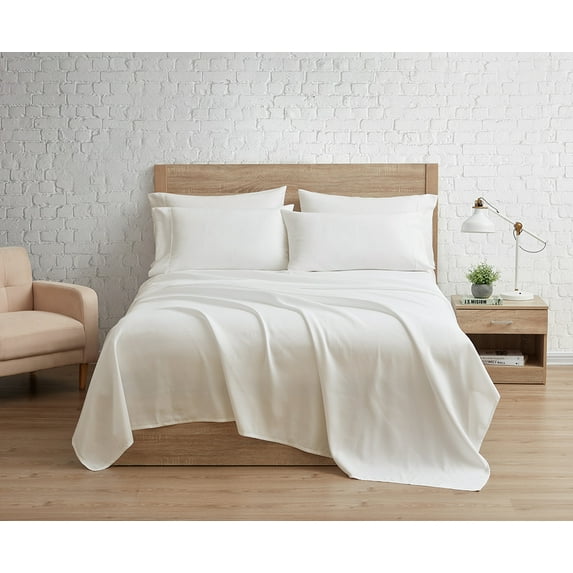 Serta So Soft Solid Sheet Set, Queen, Beige, 6 Piece Set