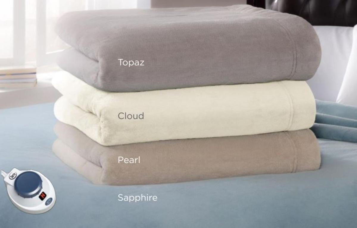 Serta Soft Heat Luxe Plush Low Voltage Electric Heated Micro Fleece Blanket Twin Walmart