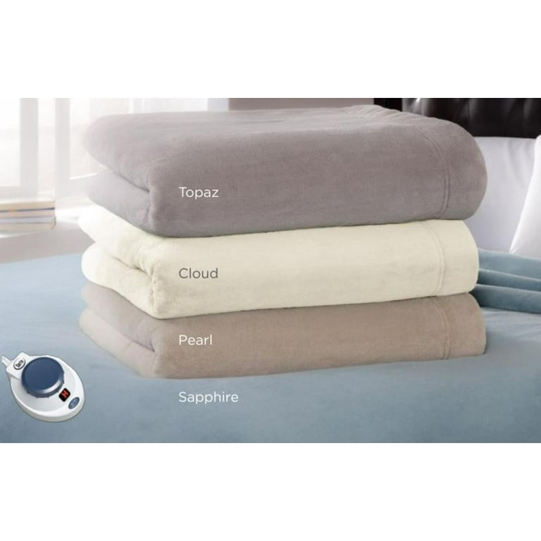 Serta Soft Heat Luxe Plush Low Voltage Electric Heated Micro Fleece Blanket Twin Walmart