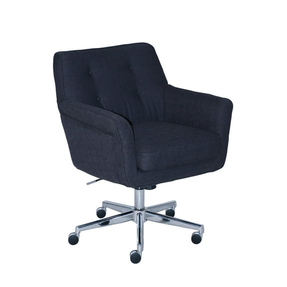 Serta Style Ashland Home Office Chair, Blue Twill Fabric
