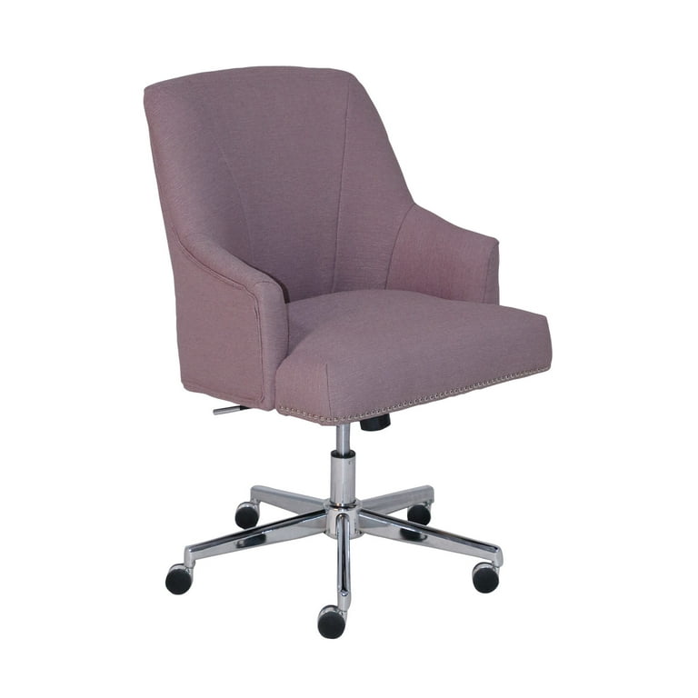 Serta Ashland Memory Foam & Twill Fabric Home Office Chair Blush