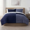 thumbnail image 1 of Serta Supersoft Cooling Bed Set, 7 Piece Reversible Bedding Comforter and Solid Sheet Set, King, Peacoat Navy, 1 of 5