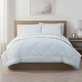 thumbnail image 1 of Serta Supersoft Cooling Bed Set, 7 Piece Reversible Bedding Comforter and Solid Sheet Set, Queen, Illusion Blue, 1 of 5
