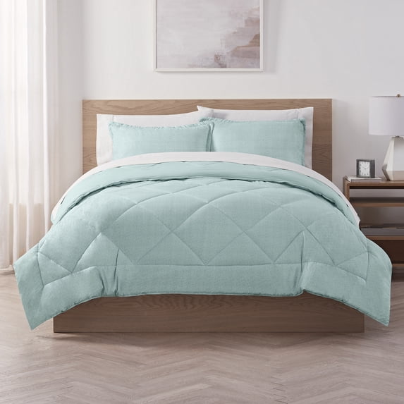 Serta Supersoft Ether Solid Reverse to Print 2-Piece Comforter Set, Twin/Twin XL (2-Pieces)