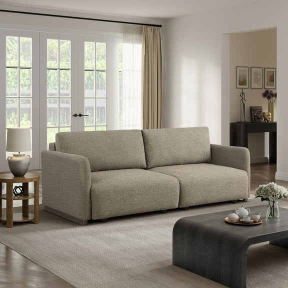 Serta Taggert Convertible Sofa in Brown Fabric Upholstery