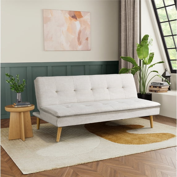 Serta Tennyson Modern Convertible Sofa, Cream Fabric