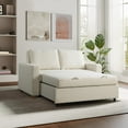 thumbnail image 1 of Serta Tennyson Scandinavian Convertible Loveseat with Full Size Sleeper, Ivory Boucle Fabric, 1 of 7