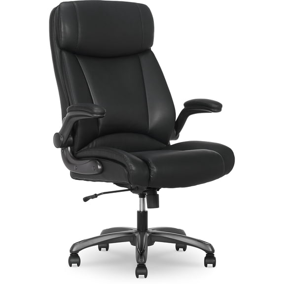 Serta Torrington Ergonomic Polyurethane Big & Tall Chair 400 lb. Capacity Black (52399-BLK)